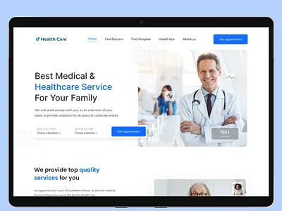 Health care Landing Page ; Web design creative doctor figma healthcare hospital interface landing page medical uiux user inteface website