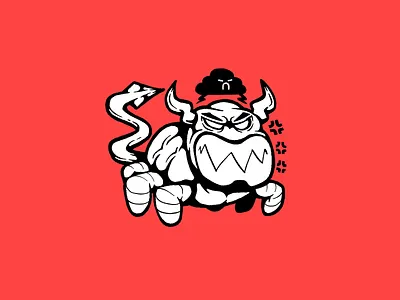 Angry little demon character character design characters demon evil illustration monochrome