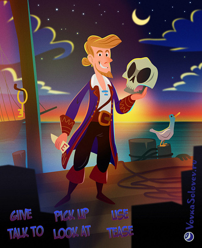 Return to Guybrush Threepwood 2d affinity designer fan art illustration monkey island vector