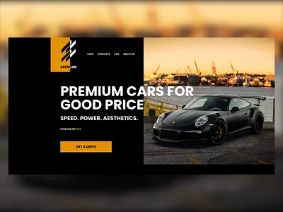 Car rental concept automotive branding design graphic design photoshop sportscar typography ui
