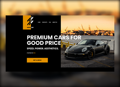 Car rental concept automotive branding design graphic design photoshop sportscar typography ui