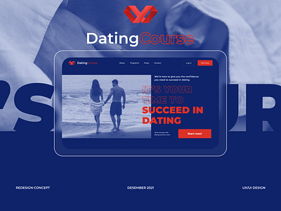 DatingCourse adaptiv app dating design lending page lettering love ui uiux user interface ux web design website