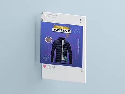 Winter Jacket Banner | Social Media Post Design ad advertiging branding cover design facebook ad facebook post flyer graphic design instagram ad instagram post short social media ad banner social media banner social media post design stories template ui web banner winter