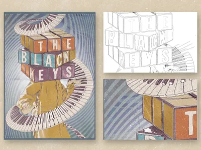 The Black Keys - Illustrated poster book cover design event poster flyer design graphic design hand drawn illustration poster design