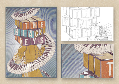 The Black Keys - Illustrated poster book cover design event poster flyer design graphic design hand drawn illustration poster design