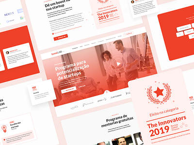 Estudo de caso UI: BoostLab case study clean ui inter landing page red ui web