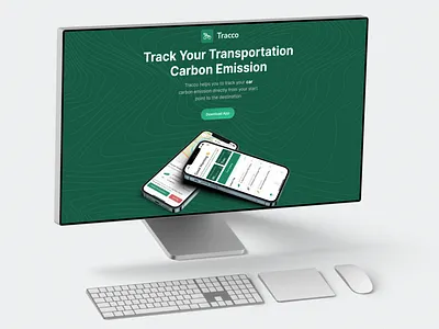 Tracco Website - Track Your Transportation Carbon Emission 🚗 animation app apple branding button clean green illustration interface design logo mobile design mockup transportation ui uidesign uiux user interface visual design web design website design