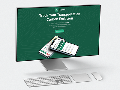 Tracco Website - Track Your Transportation Carbon Emission 🚗 animation app apple branding button clean green illustration interface design logo mobile design mockup transportation ui uidesign uiux user interface visual design web design website design