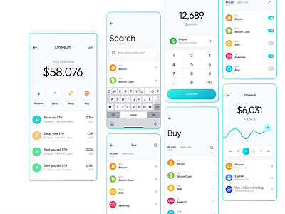 Crypto Wallet UI UX Design ui ui design template