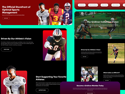 Optimal Sports Website athlete athlete website branding football agency football agency website football athlete graphic design illustration nil agency sports agency sports agency website ui