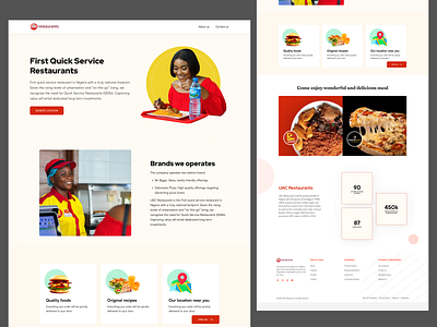 UAC Restaurant design graphic design landing page uac ui ux website