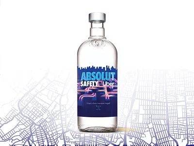 Packaging design: Absolut vodka & Uber collaboration, bottle absolut absolut vodka alcohol art direction branding campaign cape town collaboration design designer illustration packaging packaging design portfolio south africa uber vodka