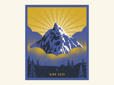 King 2025 T-Shirt Illustration art art direction clouds design graphic design halftone illustration journey king kingdom mountain poster shirt sun sunburst texture trees