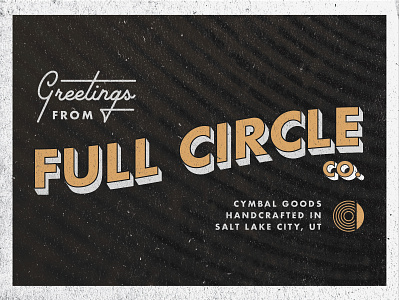 Full Circle Postcard branding design logo postcard print retro texture typography vintage
