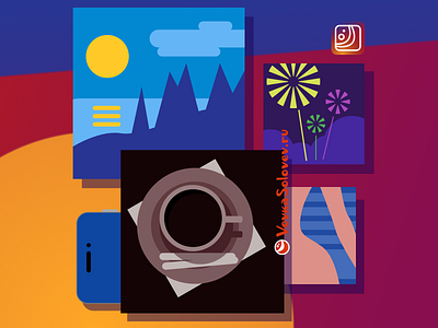 "Instagram photos" illustration 2d flat illustration simple vector