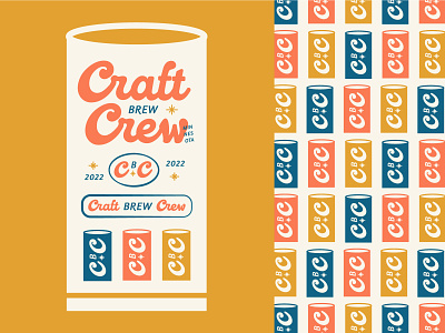 Craft Brew Crew art beer branding illustration local logo pattern retro