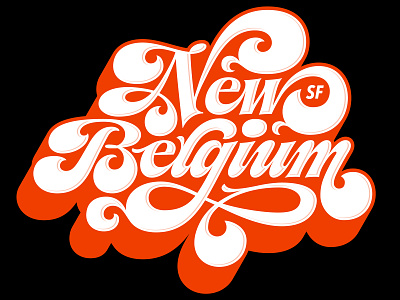 New Belgium SF Taproom 70s bold custom design dimension groovy illustration lettering logo lubalin merch retro script seventies swash type typography vintage