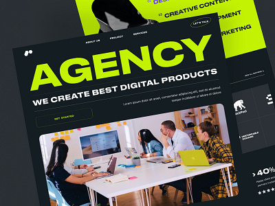 Digital Agency Website agency agency design agency website creative agency digital agency homepage landing page marketing agency minimal ui web design website website design