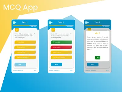 MCQ App ui/ux Concept 3d animation branding design graphic design logo motion graphics ui vector