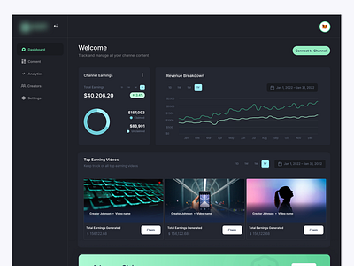 Mintube — Dashboard Claims Page Light & Dark Mode app app design blockchain branding content creators crypto cryptocurrency dashboard design fiat logo tokens ui uidesign ux videos wallet web3 youtube