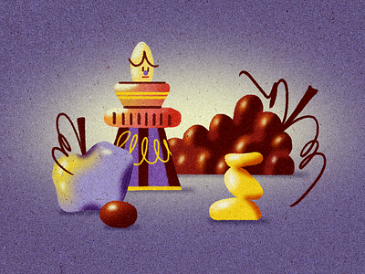 Food & toy art brush character gradient illustration ps