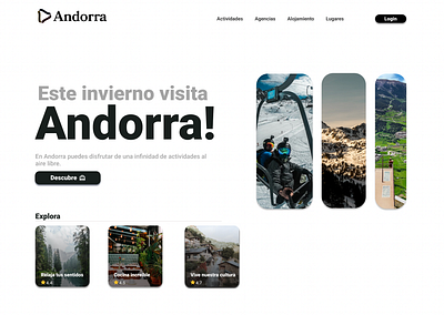City Landing Concept - Andorra andorra app design city city guide design explore figma places ski travel web