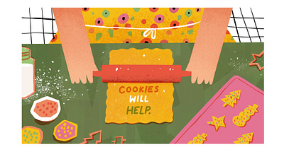 Cookies Will Help. bakeryillustration baking illustration cookie illustration cookingillustration design editorial illustration food illustration holiday illustration illustration spot illustration