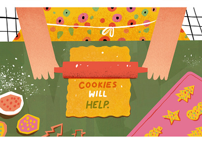 Cookies Will Help. bakeryillustration baking illustration cookie illustration cookingillustration design editorial illustration food illustration holiday illustration illustration spot illustration