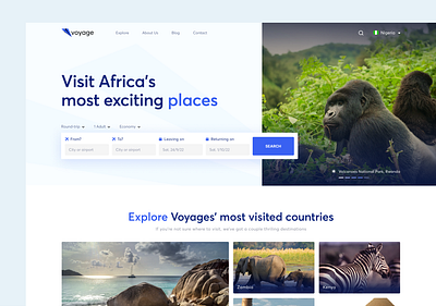 Visit Africa's most exciting destinations africa destination product design travel travel web ui ui web ui website
