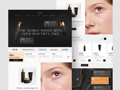 velux - Cosmetic Website Design beauty body care clean cosmetic cosmetic website makeup minimal minimalist skincare skincare website store ui ux