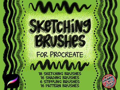 Procreate Sketching Brush Set alwaysbecoloring design drawing graphic design illustration procreate procreate brush sketch typography