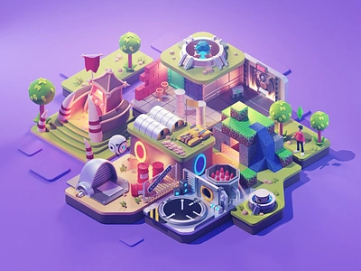 PC Games Mashup 3d blender diorama fanart game art games illustration isometric lowpoly render