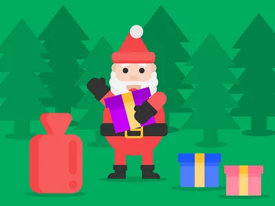 Santa Claus character design design digital art drawing flat design graphic design illustration illustration 2d kidlit motion graphics scenary ui vector vector illustration