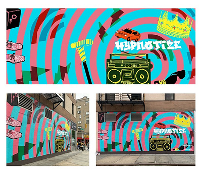 "Hypnotize" Mural design graffiti graphic design illustration mural typography