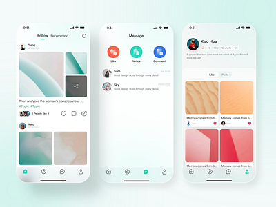 Social applications design information design mobile ui