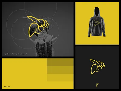 Beesa Logo animals app bee brand branding circle design golden ratio grid honey identity illustration insect lettering line logo minimal modern simple vector