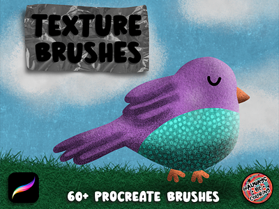 Procreate Texture Brush Set alwaysbecoloring design graphic design illustration procreate texture typography