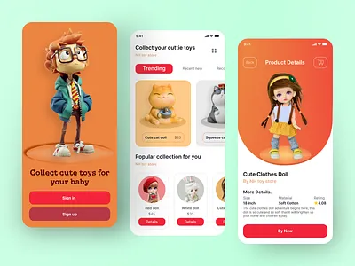 Kids Toy Store Mobile App app e commerce app illustration kids shop kids toy store minimal mobile app mobile ui nh.bd toy shop toy shop app