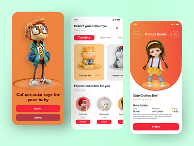 Kids Toy Store Mobile App app e commerce app illustration kids shop kids toy store minimal mobile app mobile ui nh.bd toy shop toy shop app