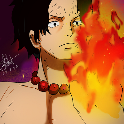 Fire Fist Ace animation anime artist color concept design digital dra graphic design illustration logo