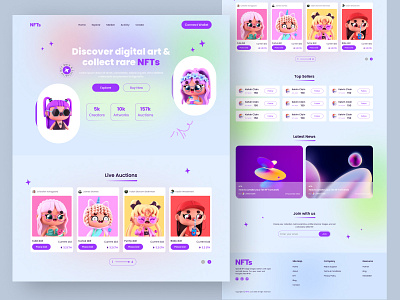 NFT Marketplace Website agency blockchain crypto design falconthought landingpage nft nftiu nftmarketplace nftweb nftwebsite opensea solana uxdesign web web3 webdesign website websitedesign webui