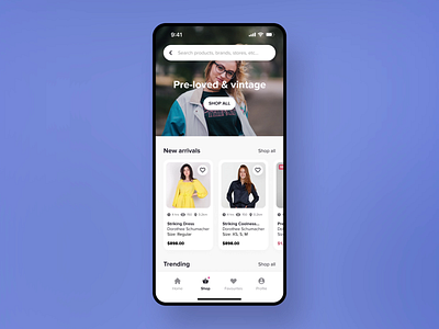Local shopping app: Favorites app ecommerce mobile product design shopping ui ux
