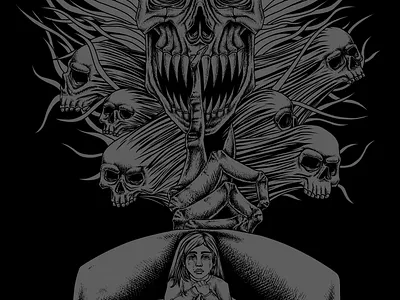 Nightmare branding concept art dark illustration darkart design ghost art graphic design handdrawn horror art illustration illustrator nightmare scary skull art style t shirt