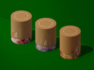 Fleur - silk scarf packaging artwork graphic design mock up packaging packaging design silk scarf tube