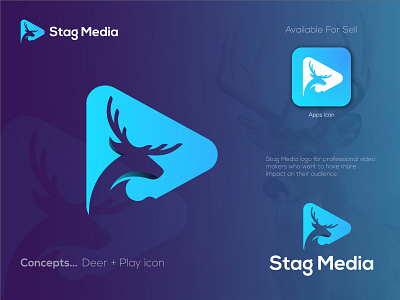 Stag (Deer) Play Logo design, Media logo, Branding a b c d e f j h i j k l m brand brand identity branding deer play logo identity logo logo design logo designer logo mark logos logotype mark minimalist logo modern logo n o p q r s t u v w x y z play icon play logo symbol typography