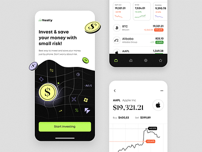 Invest mobile app (UI concept) graphic design ui