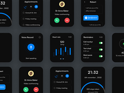 smart watch concept 3d animation applewatch branding darkui graphic design logo motion graphics patient engagement smartwatch ui watch watches