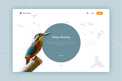 Web site design: landing page home page UI bird branding dailyui design home landing logo main ui ux web