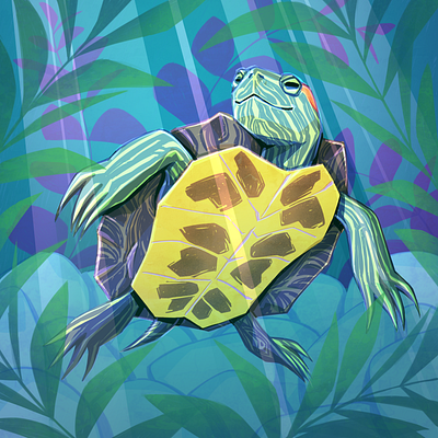 Cute turtle illustration animal art digital art hand drawn illustration pet portrait procreate