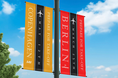 Dulles Airport New Service Pole Banners design graphic design